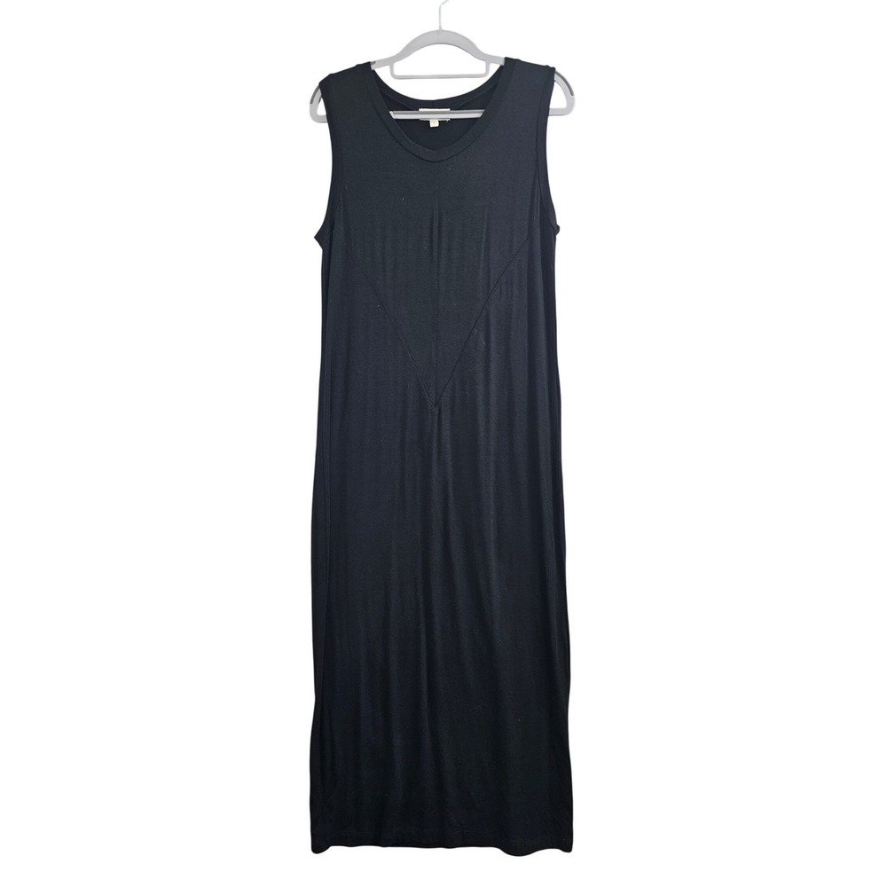 LNA Maxi Dress Womens Small Black Solid Sleeveless V-Seam Rayon Spandex Made USA